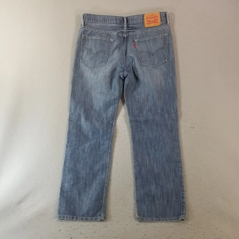 Levi's 514 jeans men's 34x30 regular fit straight blue denim pants retro